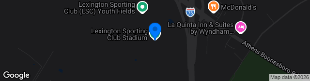 Map showing Lexington SC Stadium