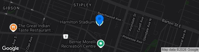 Map showing Hamilton Stadium