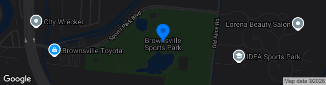 Map showing Brownsville Sports Park Stadium