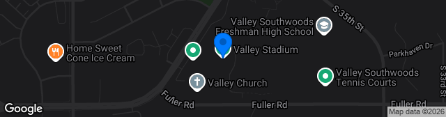 Map showing Valley Stadium