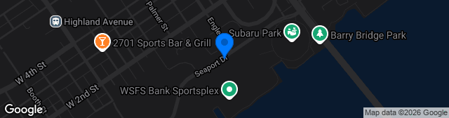 Map showing WSFS Bank Sportsplex