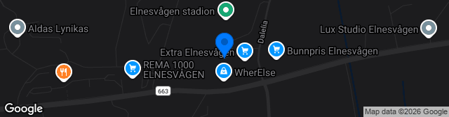 Map showing Elnesvågen stadion