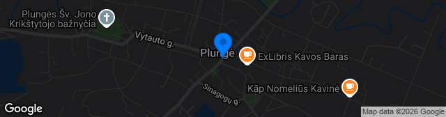 Map showing Plungės dirbtinės dangos stadionas