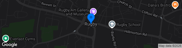 Map showing Rugby Borough Sports Trust