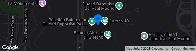 Map showing Ciudad Deportiva Real Madrid Campo 11