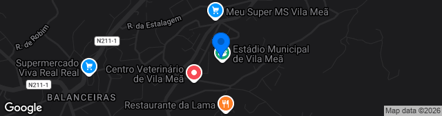 Map showing Estádio Municipal de Vila Meã