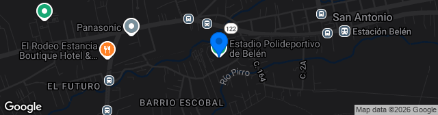 Map showing Polideportivo de Bélen