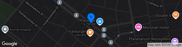 Map showing Stadion Park Molodizhnyi