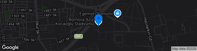 Map showing Bornova Aziz Kocaoğlu Stadyumu