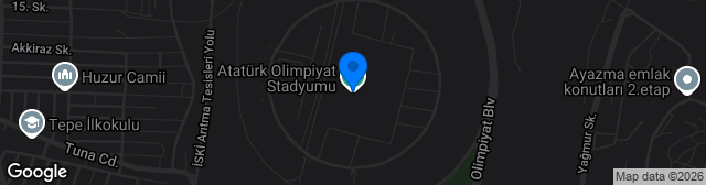 Map showing Atatürk Olympic Stadium