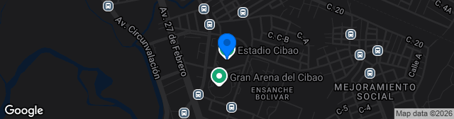 Map showing Estadio Cibao
