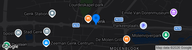 Map showing B-Veld Racing Genk