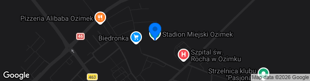 Map showing Stadion Miejski w Ozimku