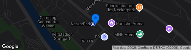 Map showing Bezirkssportanlage NeckarPark PSV-Stadion