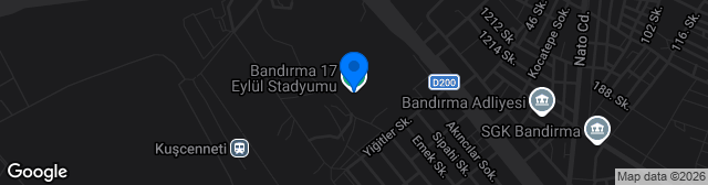 Map showing Bandırma 17 Eylül Stadı