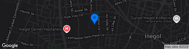 Map showing İnegöl İlçe Stadyumu