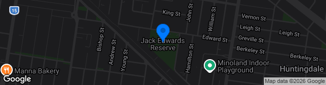 Map showing Jack Edwards Reserve