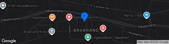 Map showing Brabrand IF's Idrætsanlæg