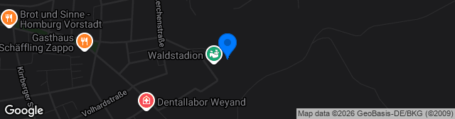 Map showing Waldstadion Homburg