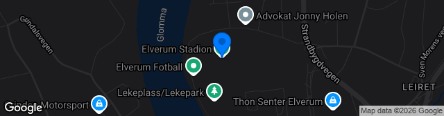 Map showing Elverum Stadion