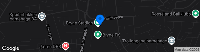 Map showing Bryne Stadion