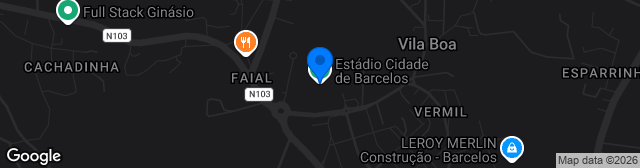 Map showing Estádio Cidade de Barcelos