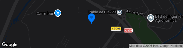 Map showing Estadio Jesús Navas