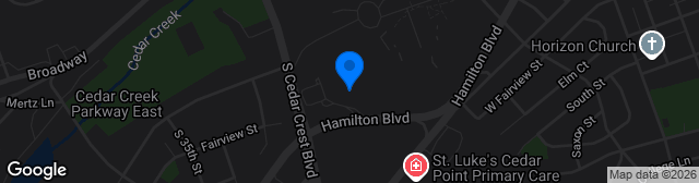 Map showing Cedar Crest College Falconplex