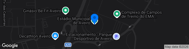 Map showing Estádio Municipal de Aveiro
