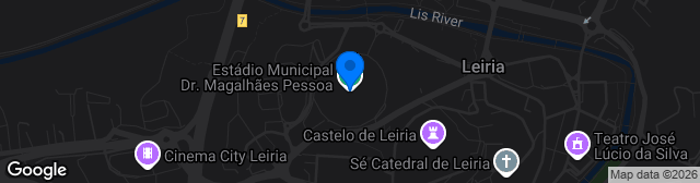 Map showing Estádio Dr. Magalhães Pessoa