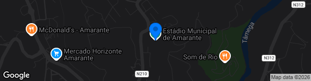 Map showing Estádio Municipal de Amarante