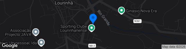 Map showing Estádio Municipal da Lourinhã