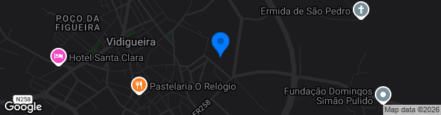 Map showing Estádio Municipal de Vidigueira