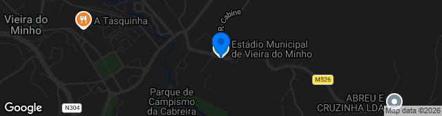 Map showing Campo Municipal de Vieira do Minho