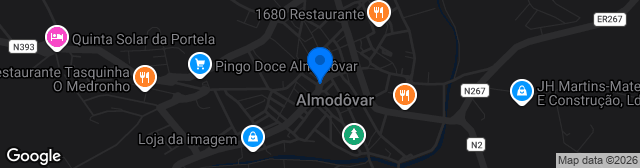 Map showing Complexo Desportivo de Almodôvar