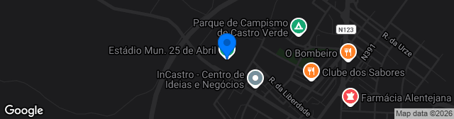 Map showing Estádio Municipal 25 de Abril