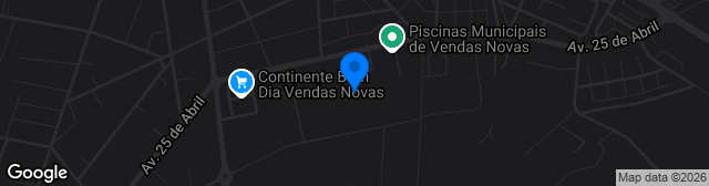 Map showing Estádio Municipal de Vendas Novas
