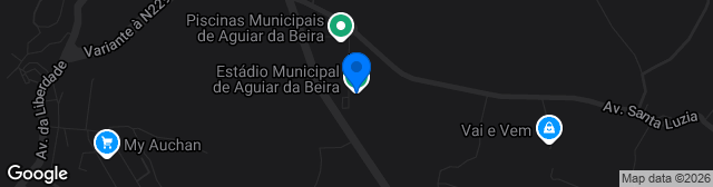 Map showing Estádio Municipal de Aguiar da Beira