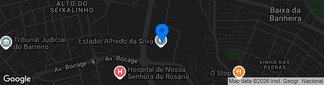 Map showing Estádio Alfredo da Silva