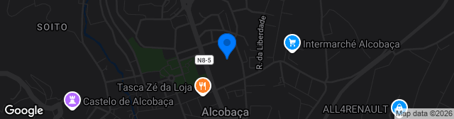 Map showing Estádio Municipal de Alcobaça