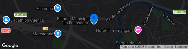 Map showing Estadio Municipal La Fuensanta