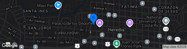 Map showing Estadio Eladio Rosabal Cordero