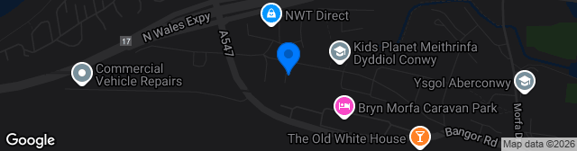 Map showing Y Morfa
