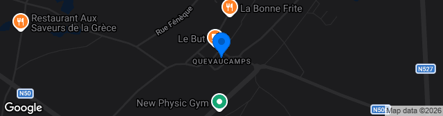 Map showing Stade Communal de  Quevaucamps