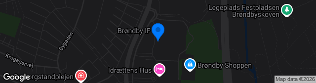 Map showing Brøndby Stadion