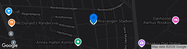 Map showing Riisvangen Stadion