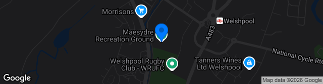 Map showing Maes y Dre Recreation Ground