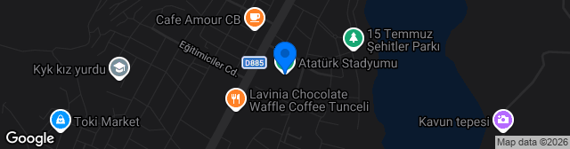 Map showing Tunceli Atatürk Stadyumu