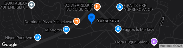 Map showing Yüksekova İlçe Stadyumu