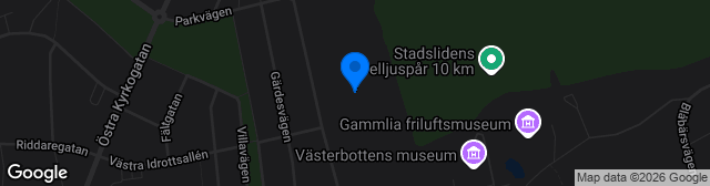 Map showing Umeå Energi Arena SOL